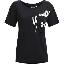Under Armour Damen Love Oversized Graphic Wordmark T-Shirt Hemd, Schwarz (001)/Weiß, X-Klein von Under Armour