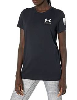 Under Armour Damen New Freedom Flag T-Shirt Hemd, Schwarz (001)/Weiß, Mittel von Under Armour