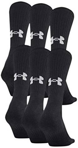 Under Armour Damen Trainingssocken aus Baumwolle, mehrere Socken, Schwarz (6 Paar), Large (6er Pack) von Under Armour