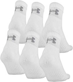 Under Armour Damen Trainingssocken aus Baumwolle, mehrere Socken, Weiß (6 Paar), Medium (6er Pack) von Under Armour