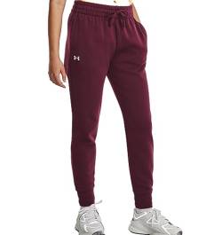 Under Armour Damen UA Rival Fleece Jogger Trainingshose, Dark Maroon/White, M von Under Armour