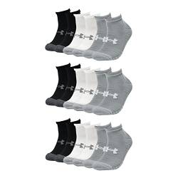 Under Armour Herren Damen Quarter Socken Sportsocken 9 Paar, Farbe:Mehrfarbig, Größe:47.5-50.5, Artikel:-035 black/white/grey von Under Armour