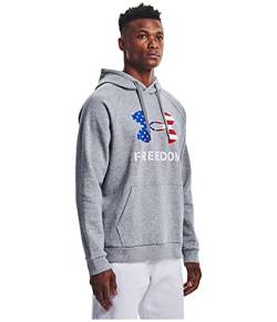 Under Armour Herren New Freedom Fleece Hoodie Hemd, Steel Medium Heather (035) / Weiß, X-Large von Under Armour