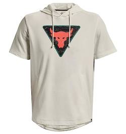 Under Armour Herren Project Rock Terry Kurzarm Hoodie 1378019, Elfenbein / Zinnoberrot / Schwarz - 130, XX-Large von Under Armour