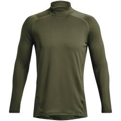 Under Armour Men UA CG Armour Fitted Mock, warmes Baselayer-Oberteil für Herren, Kompressionsshirt für Laufen, Skifahren, Winter, kaltes Wetter, Fitness-Top, Marine Od Grün, L von Under Armour