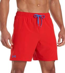 Under Armour Men's Standard Compression Lined Volley, Swim Trunks, Shorts with Drawstring Closure & Elastic Waistband, RED, MD von Under Armour