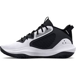 Under Armour Unisex Grade School Ua Lockdown 6 Basketball Shoes Court Performancence, (101) White/Black/Black, 36 EU von Under Armour