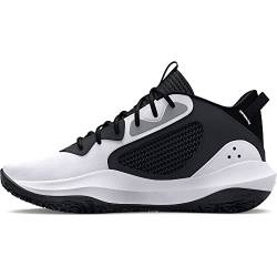 Under Armour Unisex Grade School Ua Lockdown 6 Basketball Shoes Court Performancence, (101) White/Black/Black, 38 EU von Under Armour