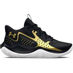 Under Armour Unisex UA Jet '23 Basketball Schuhe, Black/Metallic Gold/Metallic Gold, 45.5 EU von Under Armour