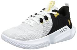 Under Armour Unisex Ua Flow Futr X 2 Basketball Shoes Court Performancence, White/Black/Metallic Gold, 44.5 EU von Under Armour