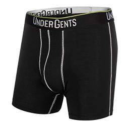 UnderGents Herren-Boxershorts 11,4 cm Bein- und Flyless-Tasche für CloudSoft kühlenden Komfort, keine Kompression, Schwarz, Medium von UnderGents