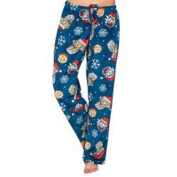 Underboss Rick and Morty Hose Santa and Snowflakes Navy Gr. Large, Navy von Underboss