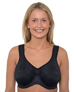 Damen-BH, Bügel, volle Abdeckung, stützend, Sport-BH, D-J Körbchen, Schwarz , 75G von Undercover