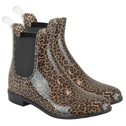 Damen PVC Ankle Wellington Chelsea Regenstiefel, leopardenmuster, 37 EU von Undercover