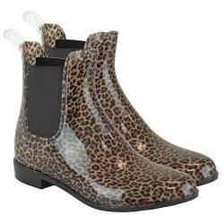 Damen PVC Ankle Wellington Chelsea Regenstiefel, leopardenmuster, 39 EU von Undercover