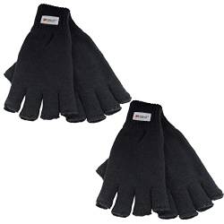 Herren-Handschuhe, Thermo-Strick, fingerlos, Thinsulate-Fleece, gefüttert, 1 oder 2 Stück, Schwarz , M/L von Undercover