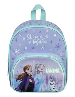 Kindergartenrucksack Disney Frozen Mädchen - Personalisiert mit Name - Mädchenrucksack mit Vortasche - 2 Fächer von Undercover