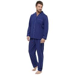 Traditioneller Herren-Schlafanzug aus Polyester-Baumwoll-Mischgewebe mit Knopfleiste, navy, XXL von Undercover