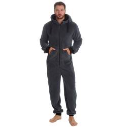 Undercover Dicker, kuscheliger, warmer Fleece-Einteiler mit Kapuze und Reißverschluss, Kuschelig – Anthrazit, L/XL von Undercover