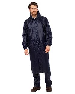 Undercover Herren Jacke, wasserdicht, wasserabweisend, für Wandern, Outdoor, Regen, extra lang, mit Reißverschluss, Blau, X-Large von Undercover