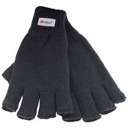 Undercover Herren Thermo-Strickhandschuhe, fingerlos, mit Thinsulate-Fleecefutter, 2 Stück, 1 Paar, Large-X-Large von Undercover