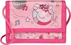 Undercover Peppa Wutz Pig Geldbeutel Brustbeutel Jungen, Mädchen │Kinder Geldbörse mit Kordelband, Klettverschluss 8 x 13 cm von Undercover