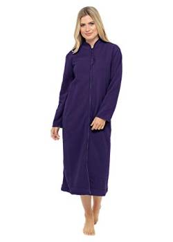 undercover lingerie Ladies Zipped Soft Fleece Dressing Gown 4045 Purple 10-12 von Undercover