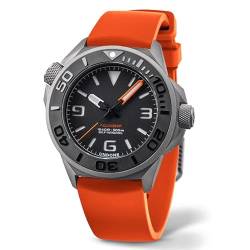 Undone AQUADEEP SIGNAL Automatische Titan Silikon Grau Orange Saphir Uhr Herren, sand von Undone