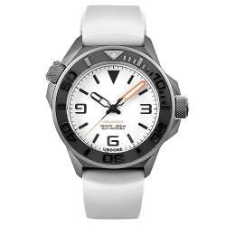 Undone AQUALUME WHITE Automatische Titan Silikon Stoff Weiß Saphir Uhr Herren, sand von Undone