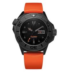 Undone Aquadeep SUBMERGE Automatik Titan Silikon Schwarz Orange Saphir Herrenuhr, sand von Undone