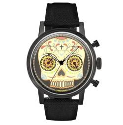 Undone Mr. Bones Chronograph Hybrid Quarz Mechanisch Stahl Schwarz Cordura Uhr Unisex, mehrfarbig, Armband von Undone