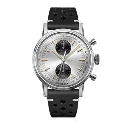 Undone "Urban Silver Chronograph Hybrid Quarz Mechanisch Edelstahl Silber Leder Schwarz Vintage Herren Uhr von Undone