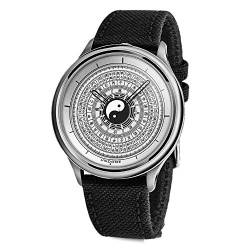 Undone Zen CARTOGRAPH Mechanische Hybrid Quarz Schwarz Stoff Gelb Unisex Uhr von Undone