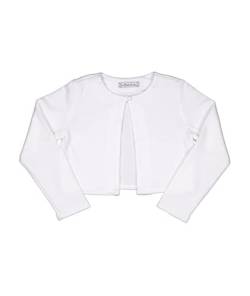 Une Hautre Couture Mädchen Edel Kommunionjacke Strickjacke Bolero Kommunion Blazer Pullover Festliche Schulterjacke Hochzeit Blumenmädchen Ivory (as3, Age, 10_Years, Regular, 140) von Une Hautre Couture