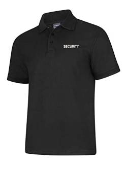 Besticktes Security, schwarzes Deluxe-Poloshirt, Größe XS-8XL, Schwarz , 6X-Large von Uneek clothing