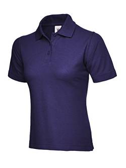Damen Polohemd Kurzärmelig Freizeit Freizeit T-shirt Top Sport Works Arbeitskleidung - Lila, XL von Uneek clothing