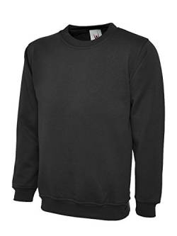 UC205 Olympisches Sweatshirt mit Olympia-Motiv, Größe S, 260 g/m², Schwarz von Uneek clothing