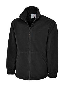 UC601 Uneek 380 gsm Premium Jacke mit durchgängigem Reißverschluss aus Micro-Fleece Gr. L, schwarz von Uneek clothing