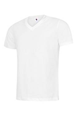 uc317 Uneek 180 GSM Classic V-Ausschnitt T-Shirt Gr. Small, weiß von Uneek clothing