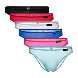 Uneihoiz Herren Soft Stretch Unterwäsche Komfort Eisseide Bikini Slip, 6er-Pack, mehrfarbig, S von Uneihoiz