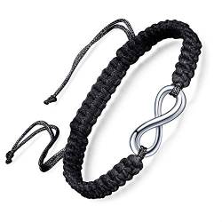 Unendlich U Damen Mädchen Armband Edelstahl Unendlichkeit Zeichen Infinity Armbänder Handgefertigt Armschmuck Verstellbar 17-28CM von Unendlich U