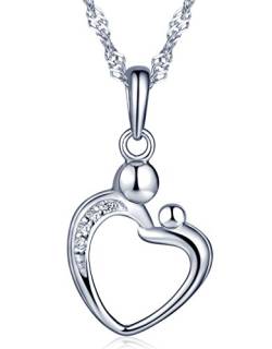 Unendlich U Fashion 925 Sterling Silber Damen Halskette mit Einzigartig Herz Zirkonia Anhänger Kettenanhänger von Unendlich U