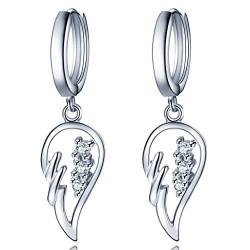 Unendlich U Fashion 925 Sterling Silber Damen Ohrhänger Engelflügel Zirkonia Ohrringe Earrings von Unendlich U
