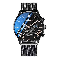 Unendlich U Herren Uhr Analog Chronograph 30 M Wasserdicht Quarz Uhr Armbanduhr Multifunktionszifferblättern Kalender Stoppuhr Chronographen für Mann Business wasserdichte Uhren mit Edelstahlgewebe von Unendlich U