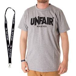 Unfair Athletics Shirt - Herren T-Shirt - Limited Schlüsselband (XXL, 001grey) von Unfair Athletics