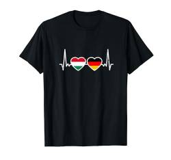 Ungarn Deutschland Herzschlag Flagge Ungarisch Deutsch T-Shirt von Ungarische Ungarn Heimat Magyarország Geschenke