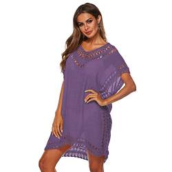 Uni-Wert Damen Strandkleid Spitze Bikini Cover Up Sexy Boho Strandponcho Oversize Sommerkleider von Uni-Wert