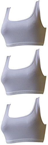 3-er Pack Sport BH Bustier 92% Baumwolle weiß oder schwarz (Stück ab 5,99 Euro) (L = 80, weiß) von Uniconf