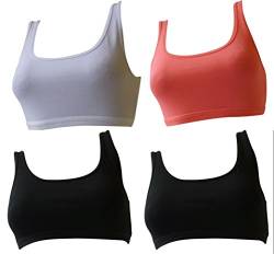 Uniconf 4-er Packung Sport BH Bustier 92% Baumwolle (Stück ab 4,99 Euro), L = 80, weiß von Uniconf