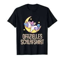 Offizielles Schlafshirt Pyjama Einhorn Unicorn Fun Geschenk T-Shirt von Unicorn Einhorn Geschenkidee Langschläfer Lustig